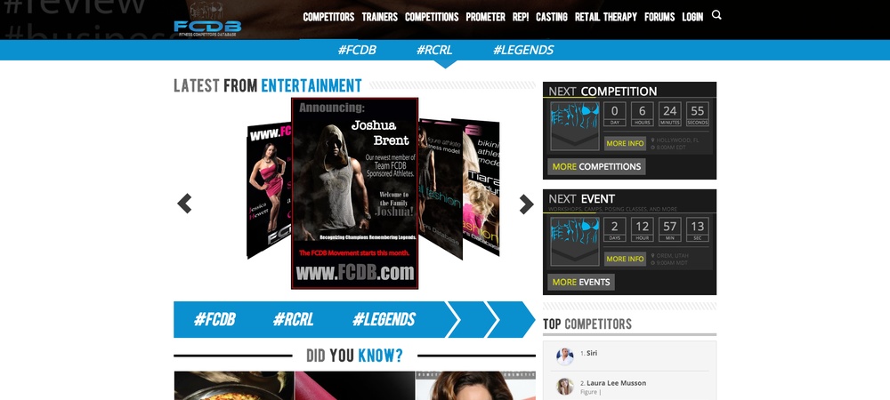 Fitness Competitors Database