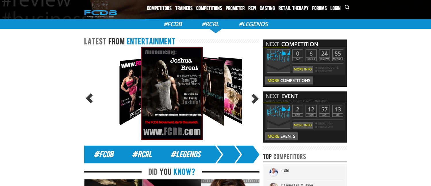 Fitness Competitors Database