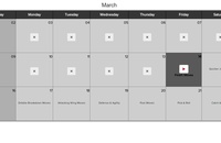 The custom-made calendar page