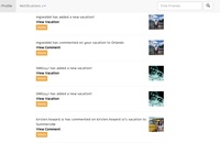 The notifications list